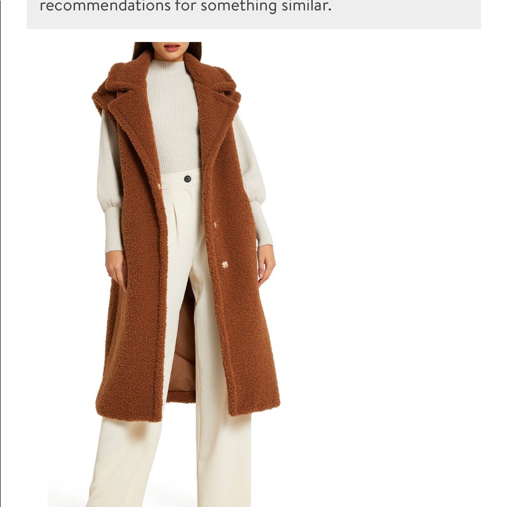 River Island Long Boxy Faux Shearling Vest - NWT